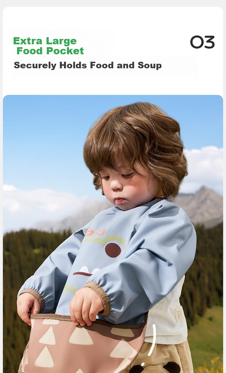 Kocotree KK Tree Kids Waterproof and Stain-Resistant Bib Baby Feeding Smock Three-Proof Apron 7