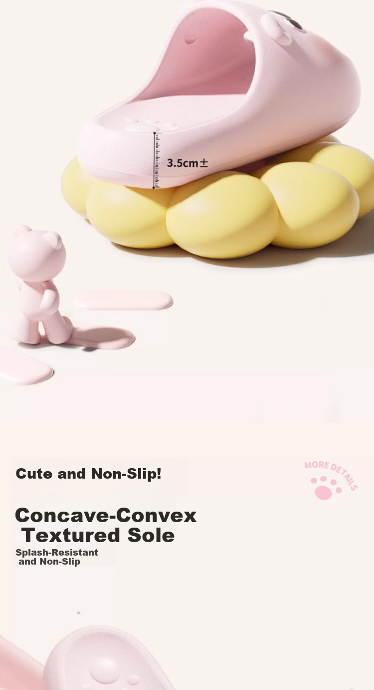 Chedoir Cute Adorable Bear Slippers for Women Summer Outdoor Indoor EVA Non-Slip Comfortable Cool Slippers Female Summer 4