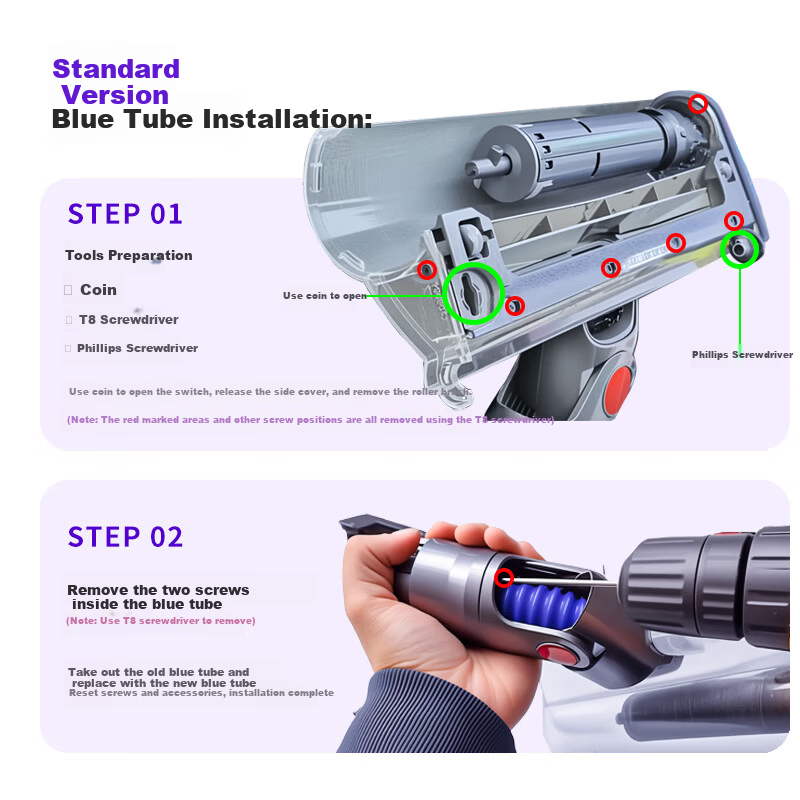 Shuangwei Compatible with Dyson Vacuum Cleaner Accessories, Suction Head for V7/V8/V10/V11/V12/V15, Long Soft Flat Suction Head, Flat Nozzle Crevice Suction Head, DS-Suction Head 01 4