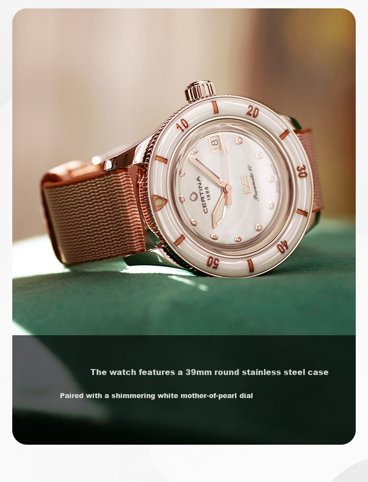 Certina DS PH200M Series Ceramic Mother-of-Pearl Dial Mechanical Women's Watch 2