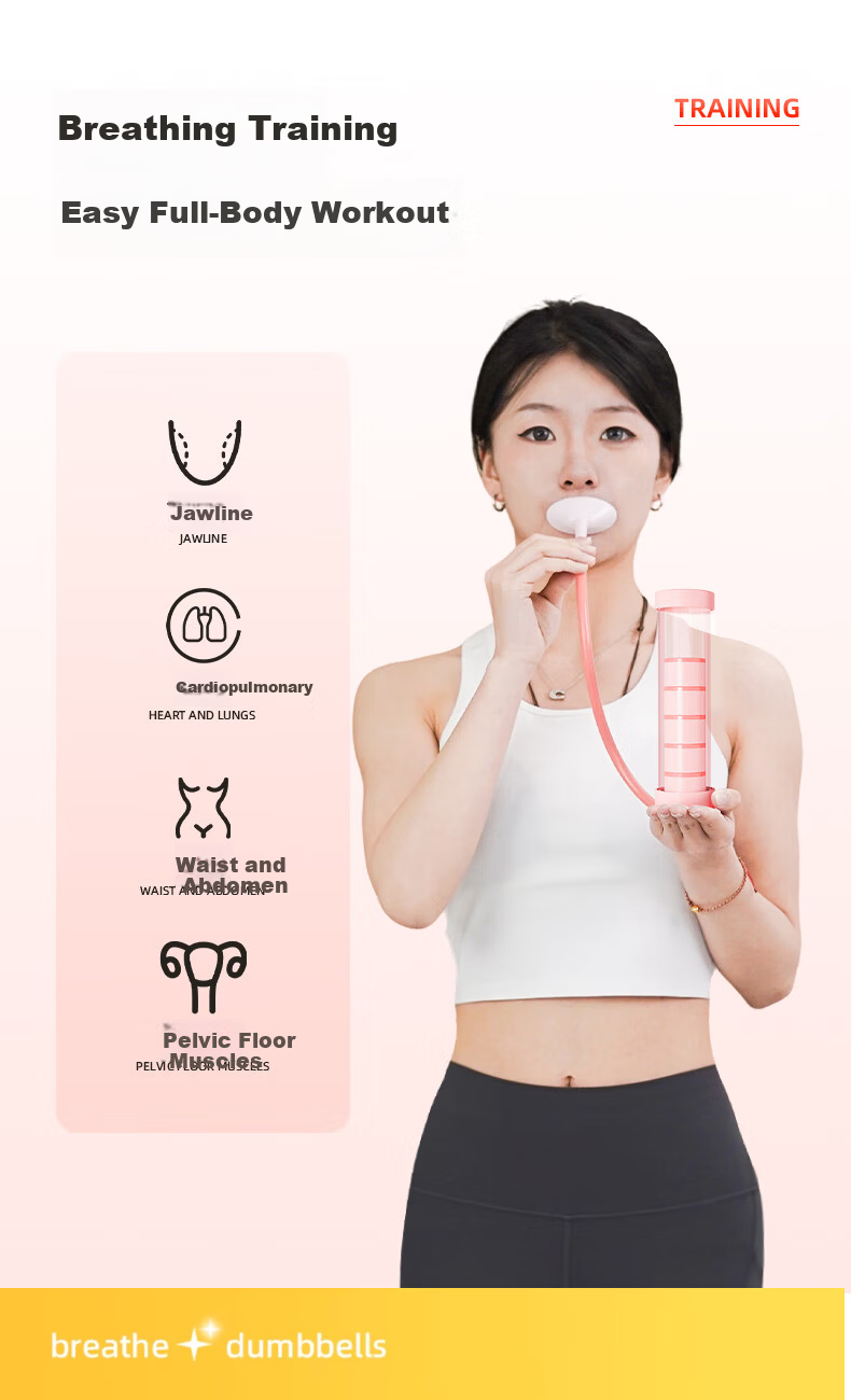 Duweike Breathing Dumbbell Weight Diaphragm Trainer Lung Capacity Vest Pink 6