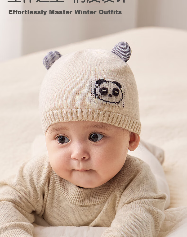 October Crystal Baby Hat Fontanelle Cap Autumn Winter Wool Blend Newborn Infant Cap Unisex 0-3-6 Months 14