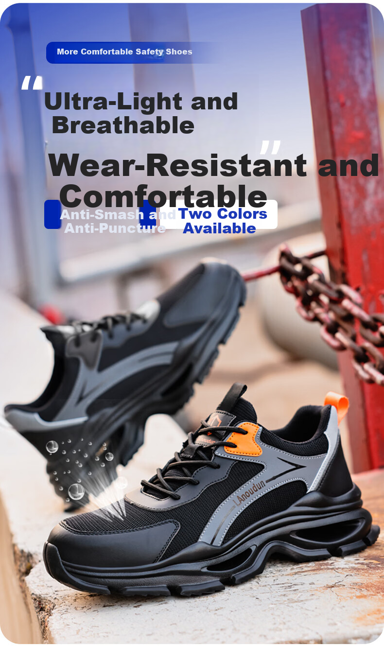 Blue Owl Shield Men's Insulated Electrician Safety Shoes Anti-Smash Toe Anti-Puncture Breathable Ultra-Lightweight Work Shoes D212TKB Size 37 1