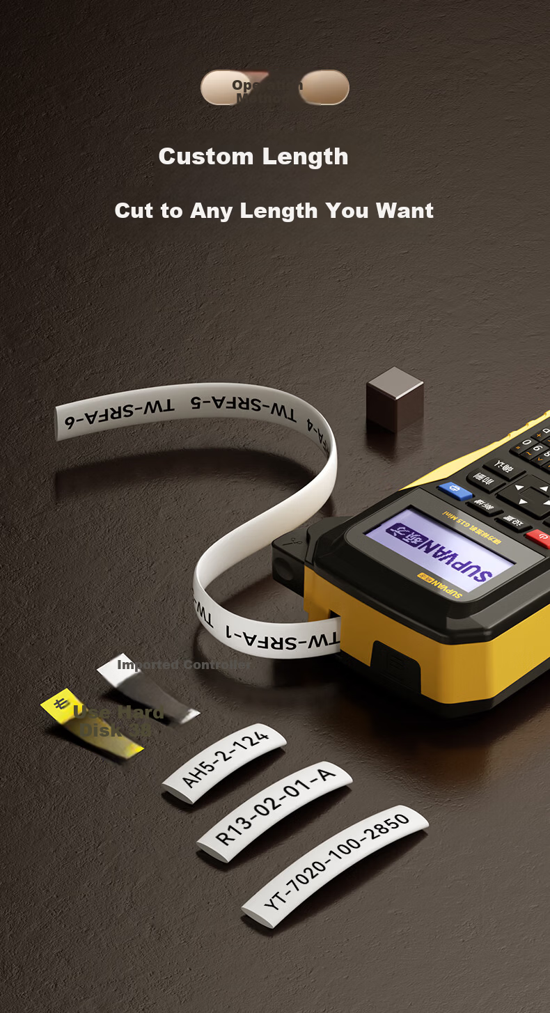 Supvan G15 Cable Label Printer Heat Shrink Tube Wire Number Printer Thermal Transfer Communication Engineering Maintenance Distribution Box Identification Number Tube Coding Machine G15Mini (Bluetooth 9