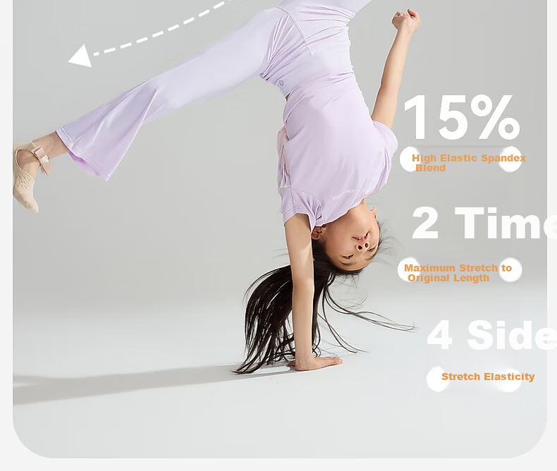 ASK JUNIOR Kids Pants Girls Spring Summer Sun Protection Quick-Dry High Elastic Yoga Flared Leggings Sky Blue 170 20