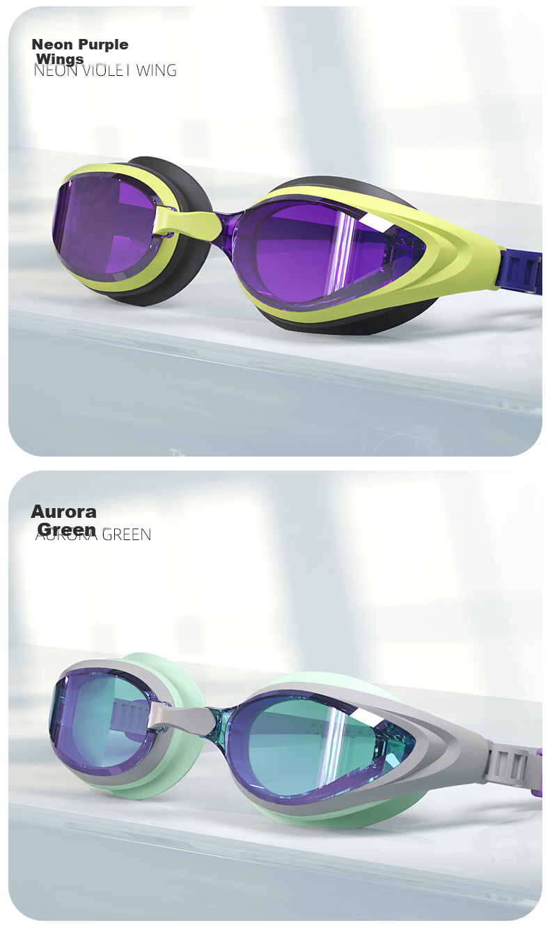 ANTA Swimming Goggles and Cap Set for Men and Women, High-Definition Prescription Swimming Glasses, Professional Plano Anti-Fog Swimming Gear, White 350 Degrees 12