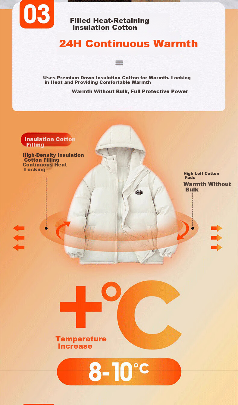Warrior Men's Winter Hooded Thickened Cotton Jacket Cold-Resistant Warm Cotton Coat New Year Battle Robe Puffer Jacket 7