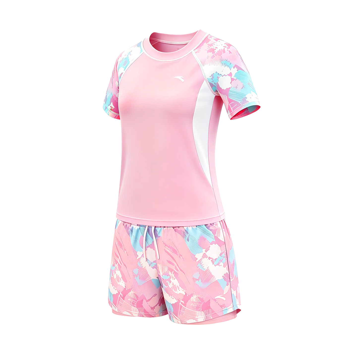 ANTA Kids Girls Two-Piece Swimsuit 2026 New Quick-Dry Chlorine-Resistant Sun-Protective Swimwear for Older Children