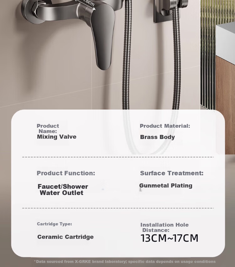 X-GRKE [Germany] Shower Faucet Set Full Copper Body Bathroom Shower Set High Pressure Shower Mixer Valve 10