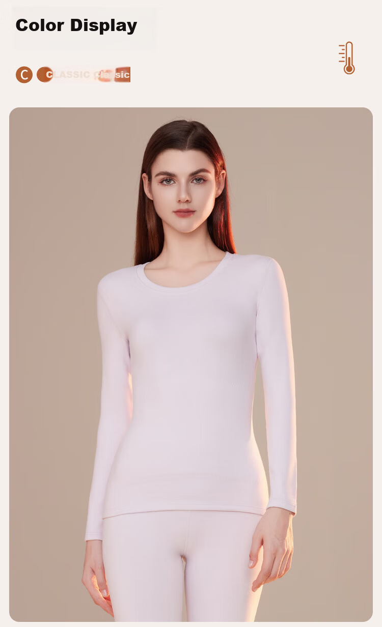 Ordifen Cashmere Silk Patch Set Autumn Winter Seamless Women's Thermal Underwear Heating Top and Bottom Haixia M 11