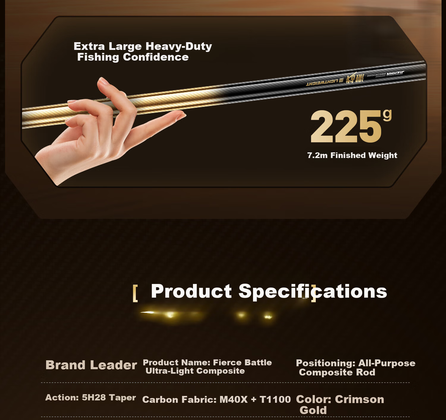 Leader Battle Ultra-Light Composite Fishing Rod Super Hard Carp Rod Hand Rod Pole Fishing Rod 8.1m 8