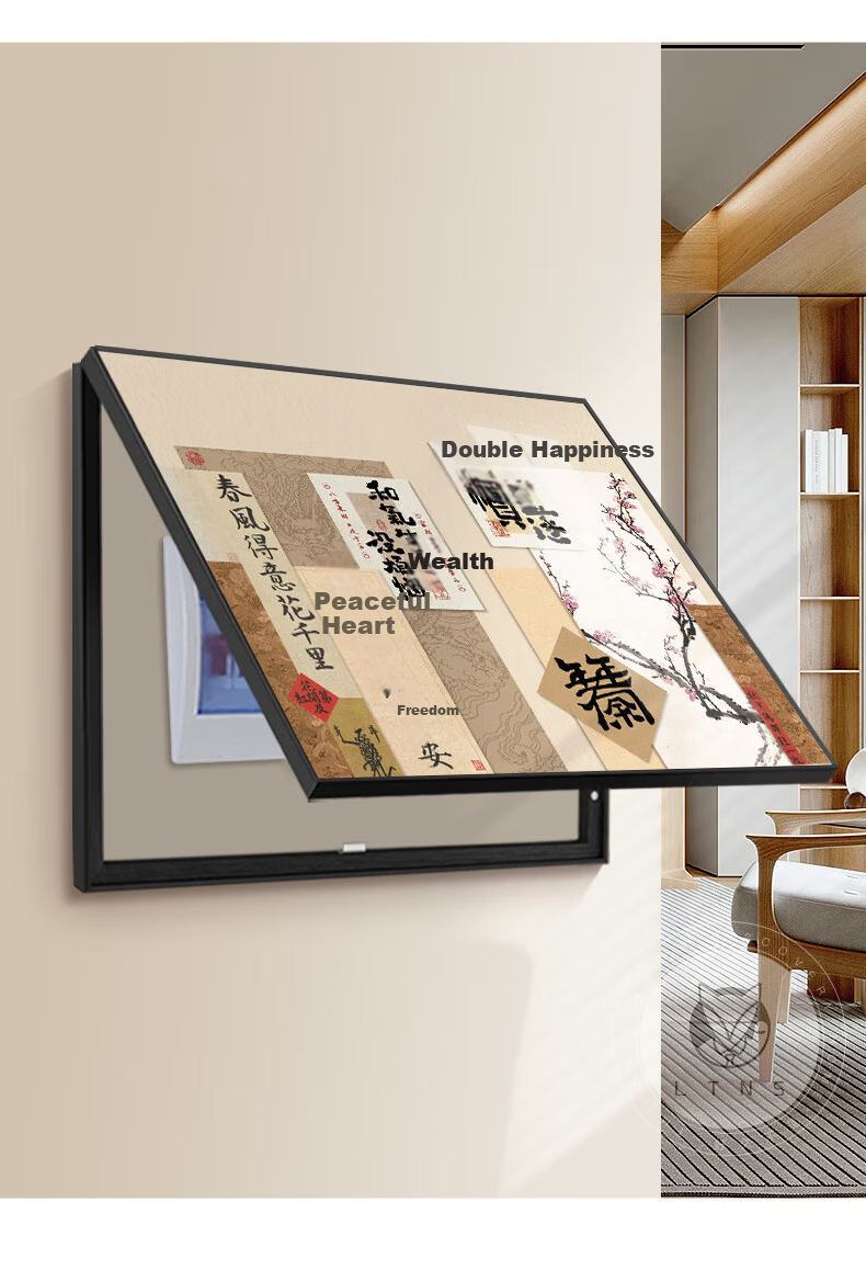 Long Time No See New Chinese Style Electric Meter Box Decorative Painting Dining Room Electric Box Cover Decorative Hanging Painting Distribution Box Concealment Wall Art 9