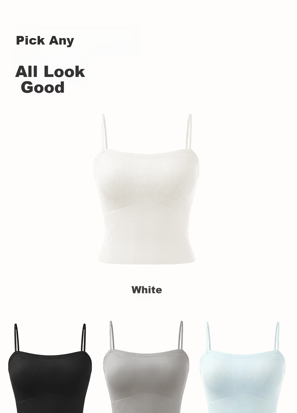 SecretWorld [Zhao Jinmai's Choice] Women's Camisole Tank Top with Built-In Bra Pads, Spring And Summer Undershirt, Inner Or Outer Wear, Beautiful Back Design, One-Piece Bra 25