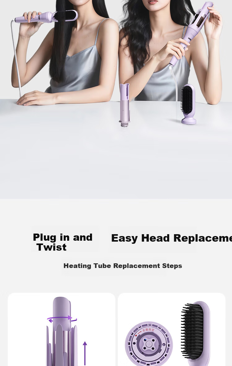 Cuiya 2-in-1 Fully Automatic Curling Iron Negative Ion Curling Iron Straightening Comb 32mm Long-Lasting Styling Hair Care Damage-Free Mother's Day Gift T313 11