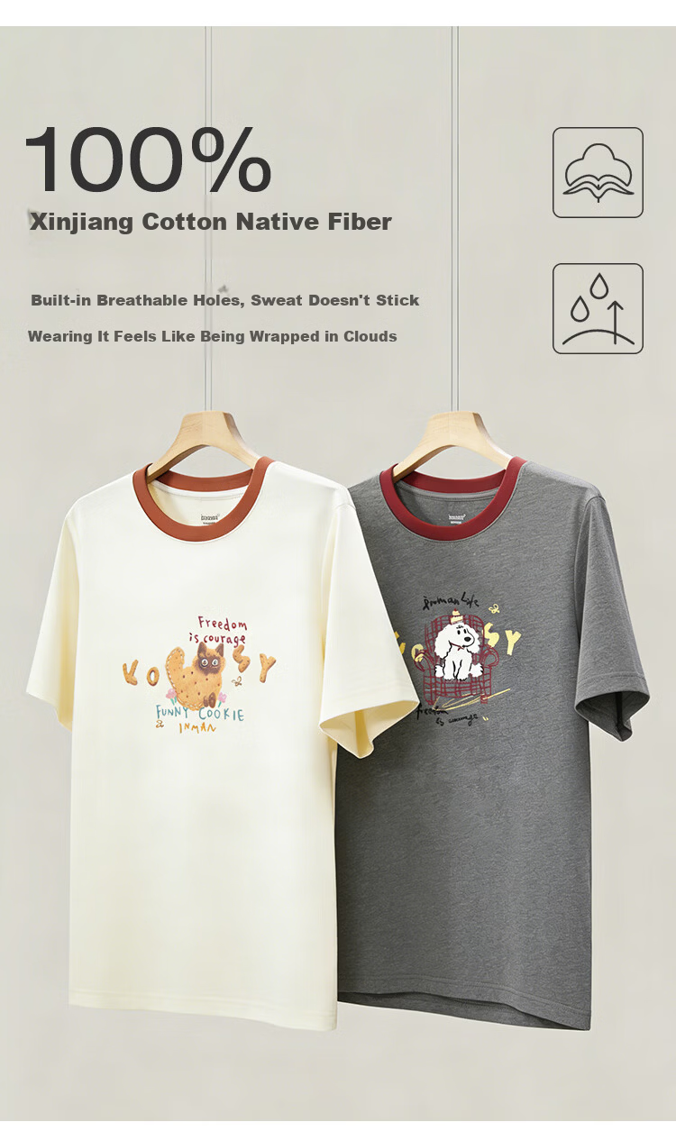 INMAN INMAN [Runway Style] Floral Contrast Color Round Neck T-Shirt, Summer Women's Regular Shoulder Short Sleeve Top, Dark Floral Gray, Size S 13