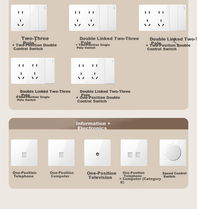BULL G59 Series Surface Mounted Large Panel Switch Socket Three-Gang Single-Control Power Switch G59K311 7
