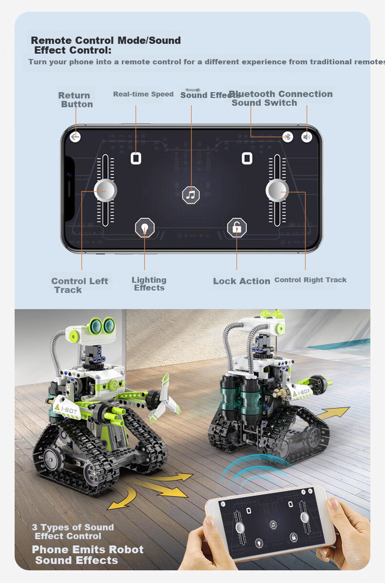 CaDA Building Block Programming Robot Boys Educational Puzzle Assembly Building Blocks Remote Control Toy Children's Birthday Gift 6