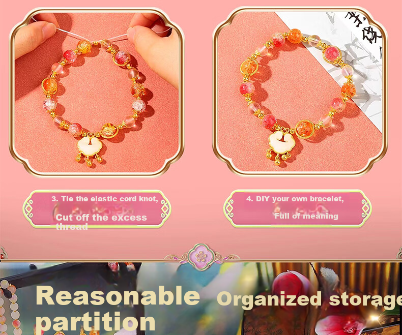 Luoli Girl Birthday Gift Children's Ancient Style Beaded DIY Bracelet Craft Kit for Girls Ages 7-14 Jewelry Box 7