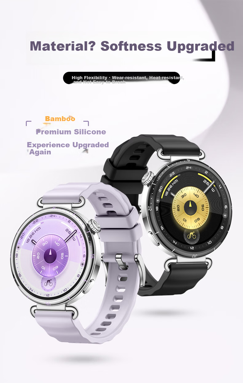Weiqiantu Huawei Watch GT6 Wide Ripple Silicone Strap Original Series GT6 Wide Ripple Silicone Strap 18mm New Flowing Purple (Press Type) 4