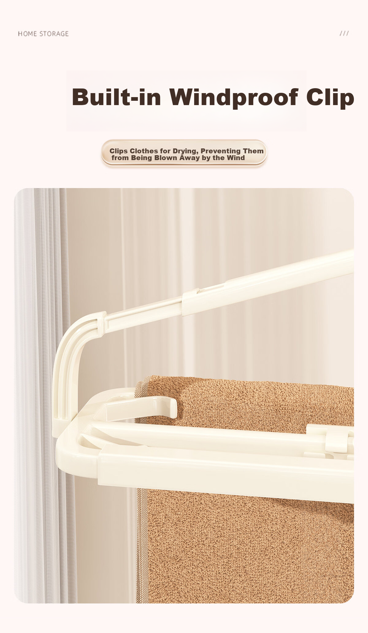 MUYA Telescopic Clothes Hanger for Drying Quilts, Bed Sheets, Bath Towels, and Bedding - Extra Long Household Hanger 3
