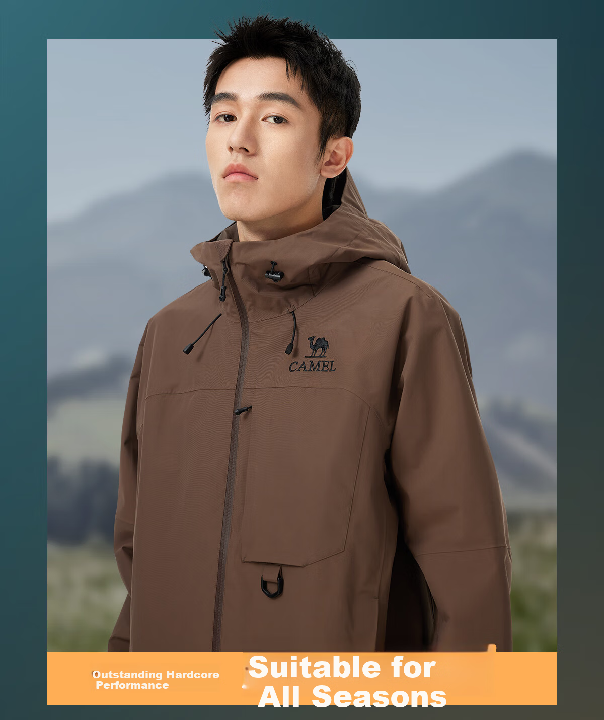 CAMEL Outdoor City Lightweight Men's Softshell Jacket Single Layer Windproof Waterproof Mountaineering Coat 2025 New L 5