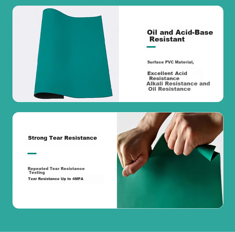 Mars Tiger Anti-Static Workbench Mat Non-Slip High Temperature Resistant Rubber Mat for Factory Laboratory Repair Electronics Assembly Line 0.6m*1.2m*2mm Green Cuttable 10