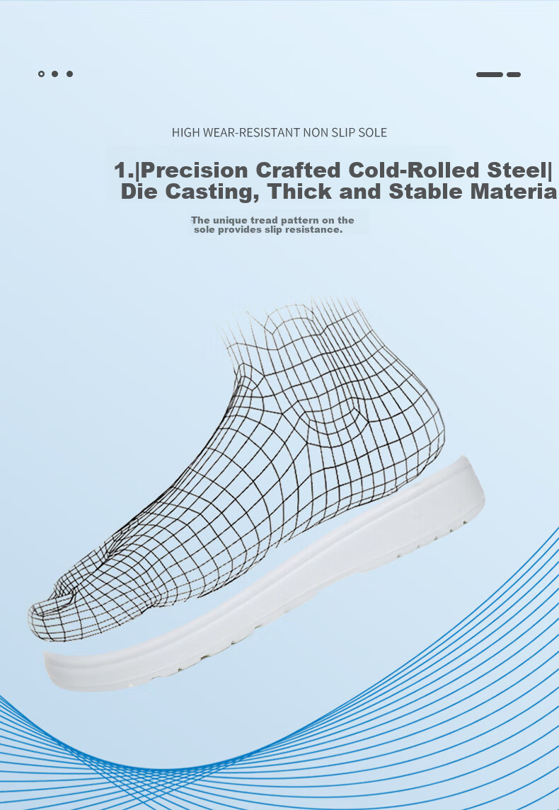 Andaton Anti-Static Dust-Free Work Shoes Canvas Cleanroom Soft Sole Thickened Mid-Top White PVC Shoes Size 42 8