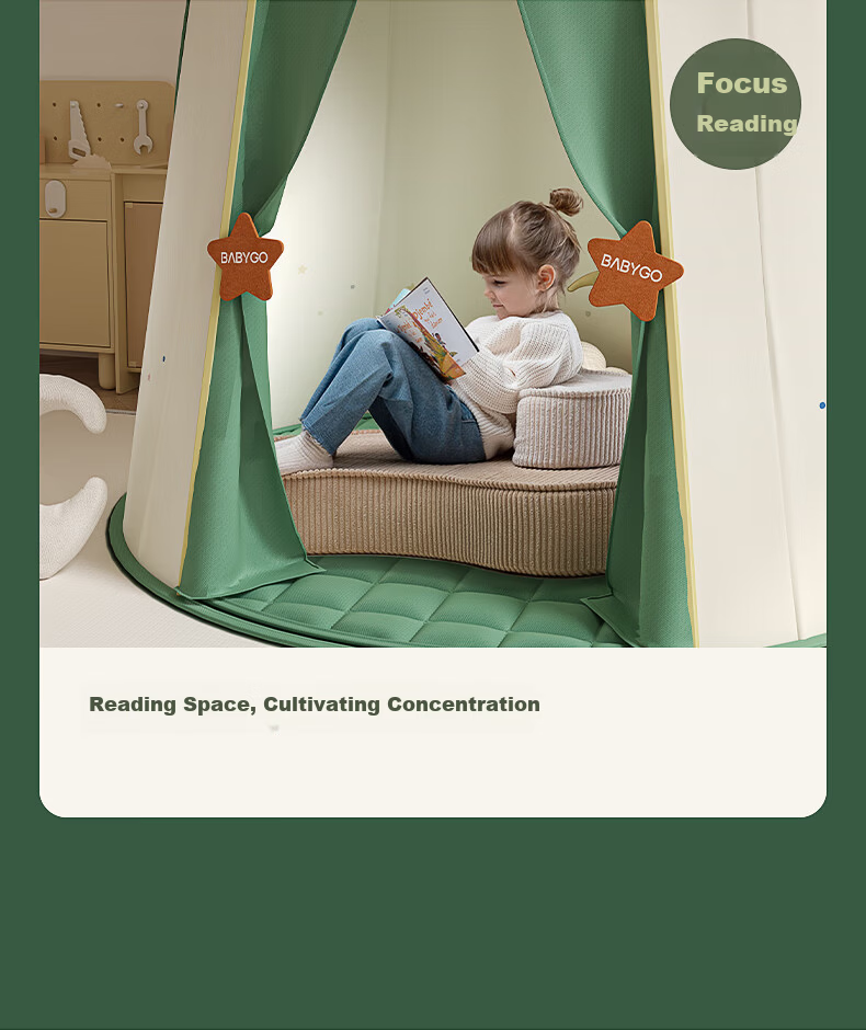 BG-BABYGO Kids Indoor Tent Playhouse Princess House Baby Outdoor Camping Small House Boys Girls Birthday First Year Gift 8
