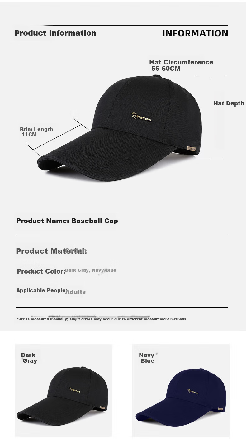 TUCANO Extended Brim Men's Fashion Casual Baseball Cap Winter Outdoor Sports Duckbill Cold-Resistant Hat 10