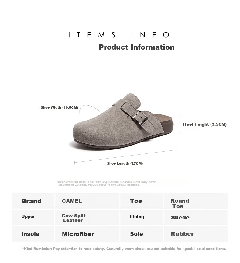 CAMEL Men's Comfortable Suede Lightweight Slip-On Casual Shoes L16S700001 Brown Size 41 14