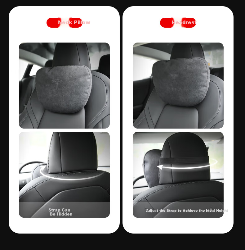 BIMLL B Car Headrest Neck Pillow for Tesla Model 3/Y/S/X 9