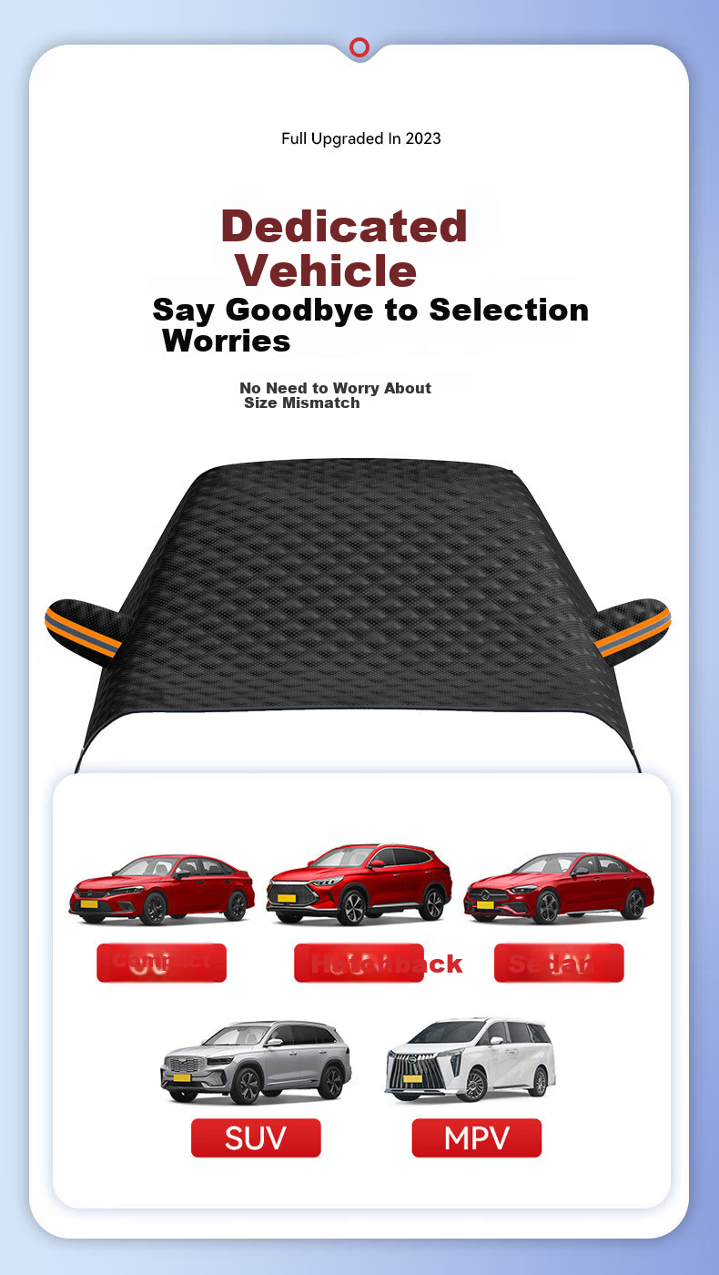Digalun Car Snow Cover Front Windshield Frost and Snow Protection Winter Car Window Cover Windshield Cloth 4