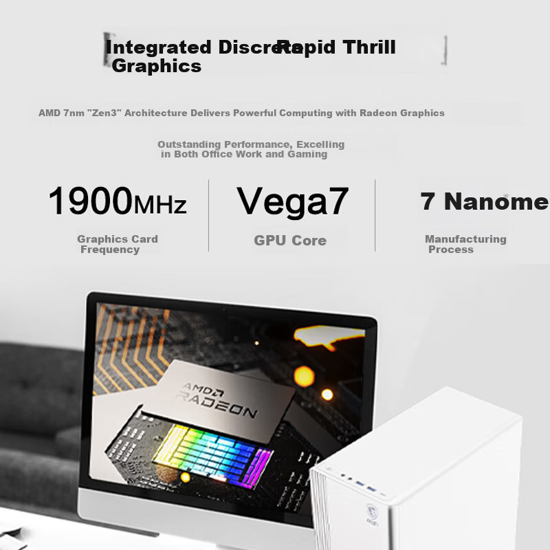 AMD & MSI Creator Ryzen R5-5600GT 16GB 512GB Business Keyboard and Mouse Designer Commercial Office Desktop Computer Full Set