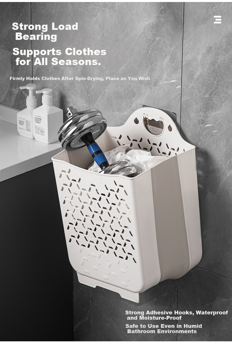 JEKO&JEKO Foldable Laundry Hamper, Bathroom Organizer Basket, Storage Container, Toy Storage Bin, Large Capacity Laundry Basket 6