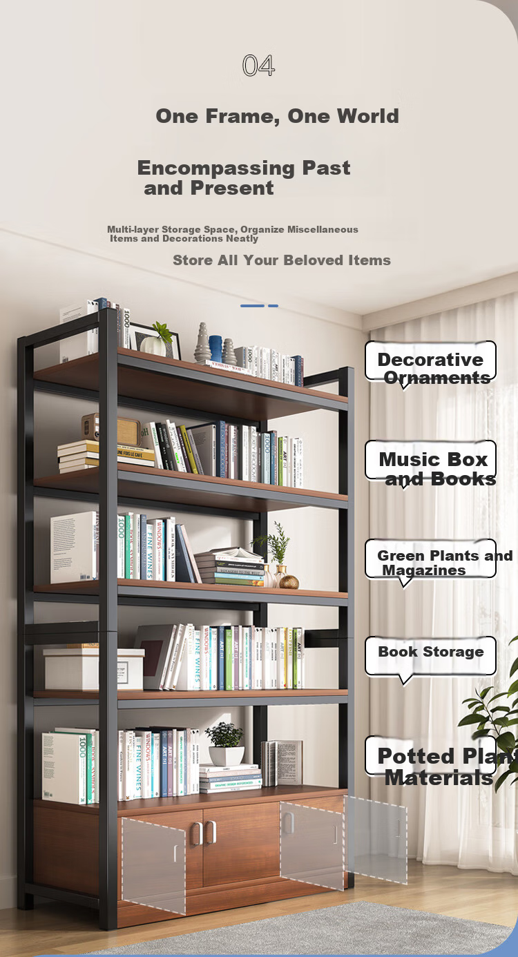 MSFE Steel Bookshelf Storage Rack Floor-standing Wall-mounted Multi-layer Display Shelf Six-tier 80*32*190cm 8
