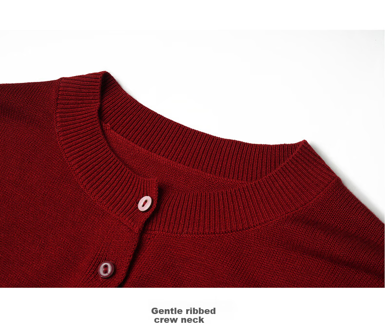 Olrain New Year Red Sweater Women Spring Simple Small Embroidery Knitwear Zodiac Year Top Red S 19