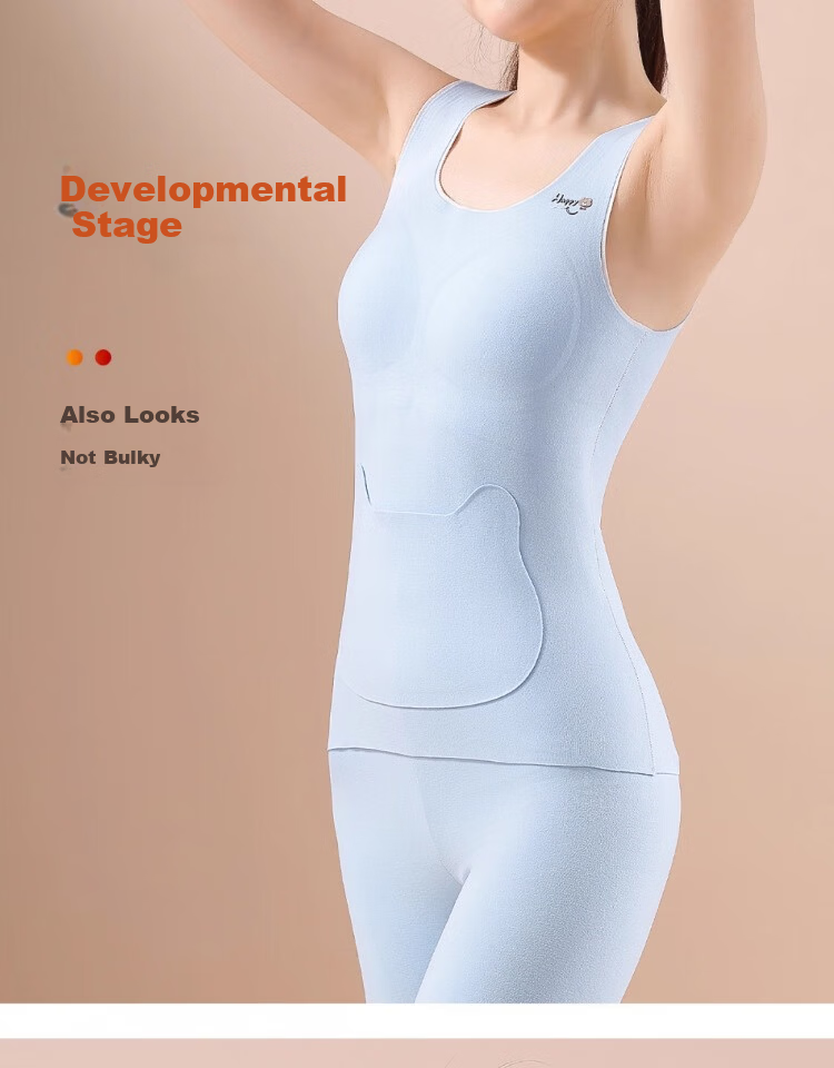 MiiOW 2-Pack Thermal Vest with Chest Pads for Adolescent Girls, Middle and High School Students, Autumn and Winter Underwear 11