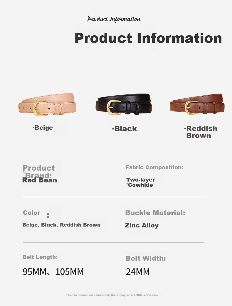 Hongdou Women's Leather Belt 2026 New Luxury Pin Buckle Belt Birthday Gift for Girlfriend Mom Valentine's Day Present 11