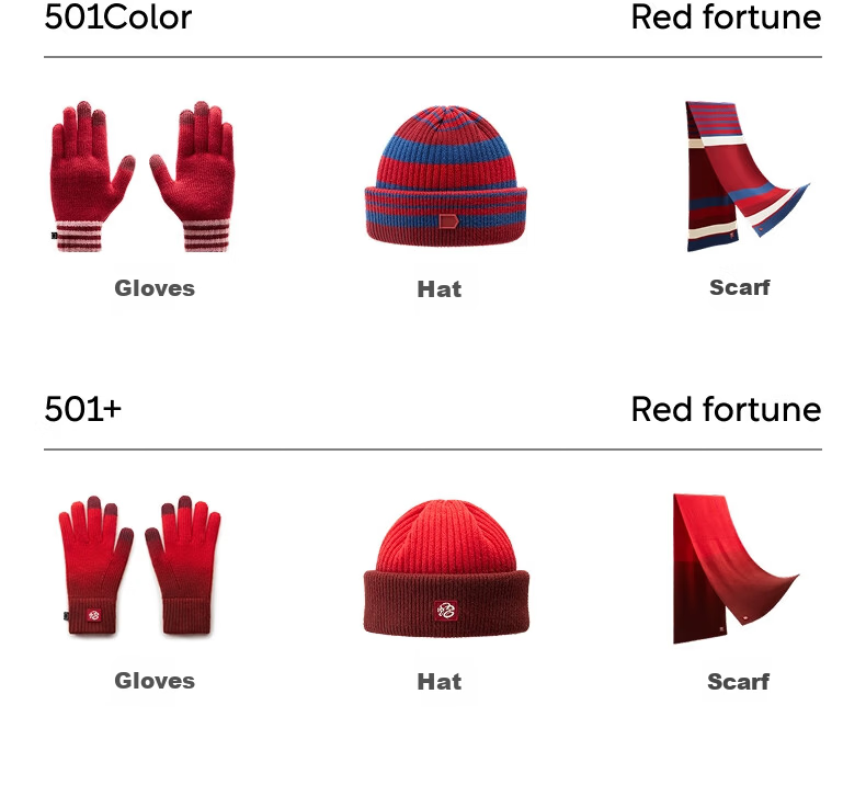 Bananain Red Project 501C Unisex Thermal Hat, Touchscreen Gloves, Neck Warmer, Scarf Autumn Winter Gift Box 3