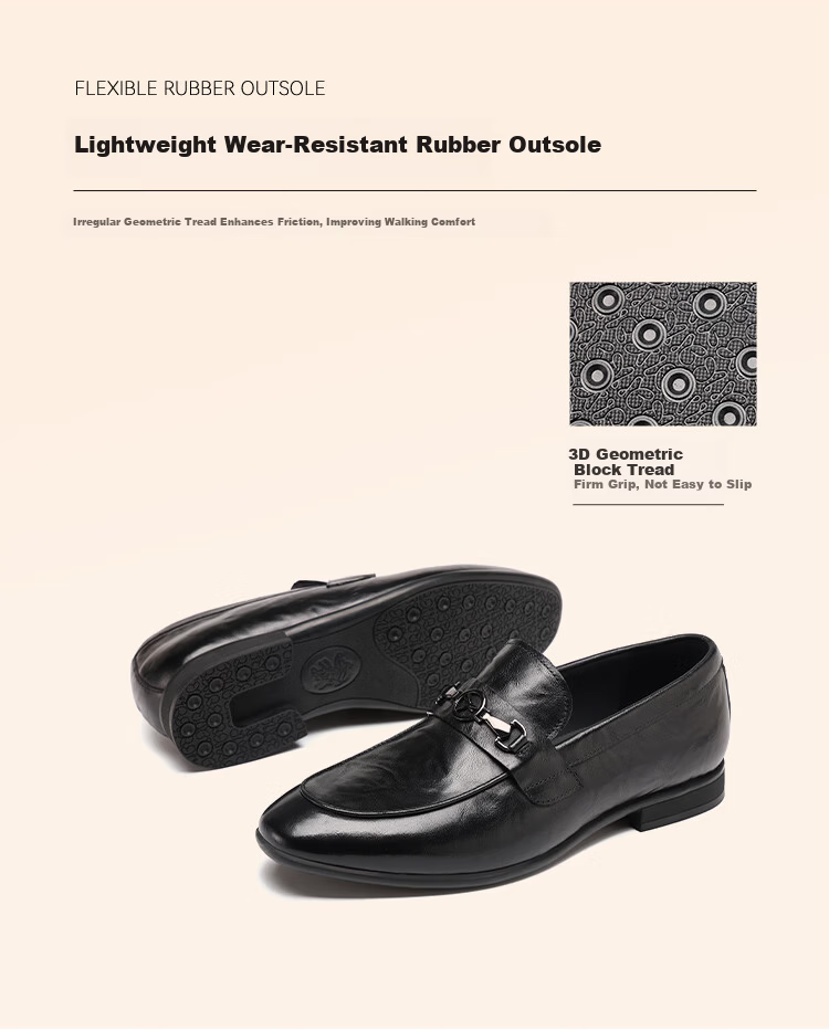 Red Dragonfly Men's Business Leather Breathable Soft Sole Formal Slip-On Loafers WLA350621 Black Size 42 7