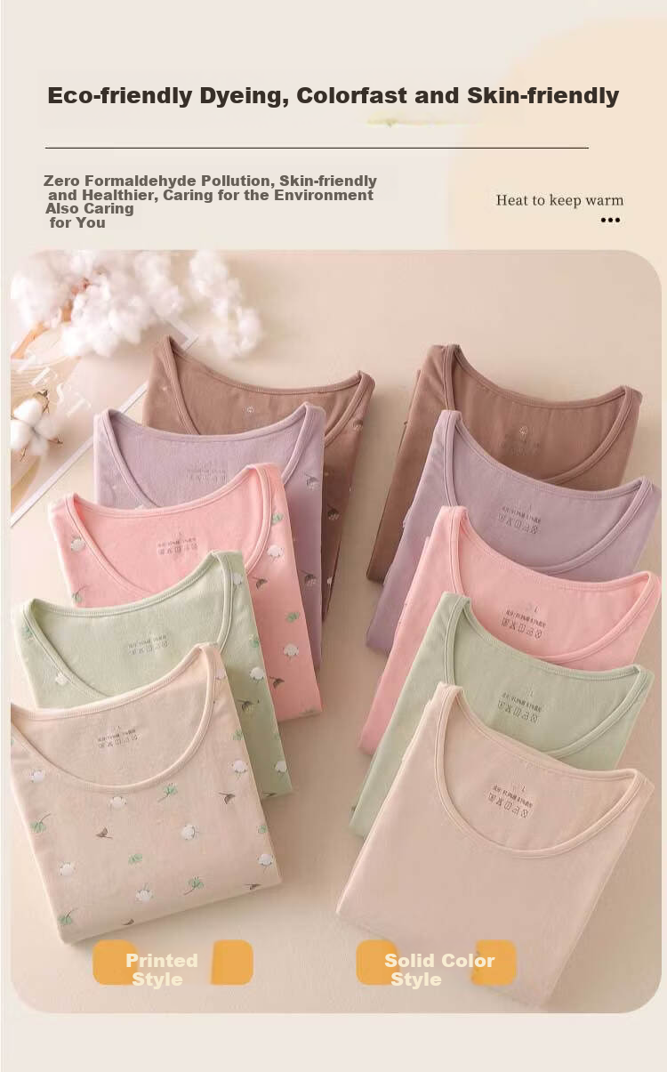 Zaisu Teen Cotton Thermal Underwear Set for Girls 10A Antibacterial Mite-Resistant Warm Innerwear Cotton Sweater 7