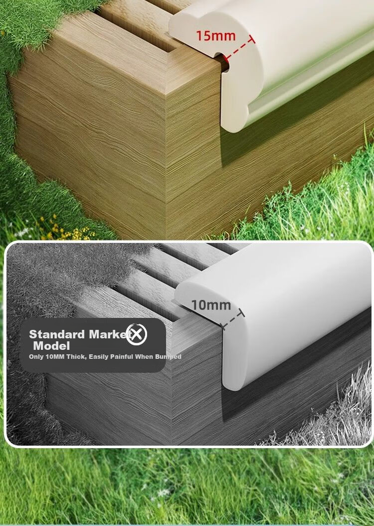 YOUBEISHI L-Shaped Baby Corner Protector Edge Guard Anti-Collision Strip for Walls, Windowsills, and Table Corners, Chewable, Off-White, 2 Meters 5
