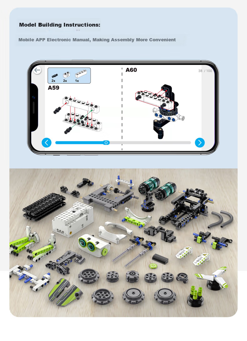 CaDA Building Block Programming Robot Boys Educational Puzzle Assembly Building Blocks Remote Control Toy Children's Birthday Gift 7