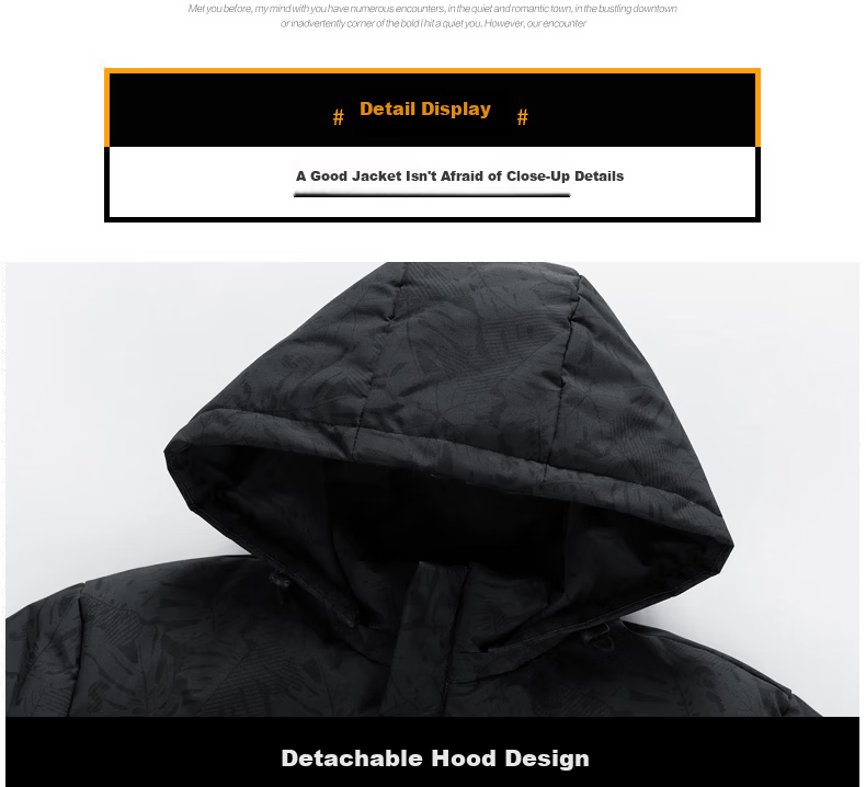 DEERWAY Men's Cotton Padded Jacket Autumn Winter Thickened Hooded Windproof Warm Blue XL 7