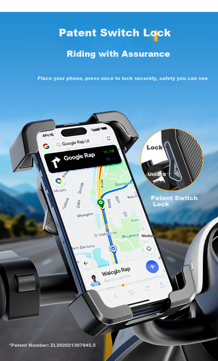 Peak Bicycle Phone Holder Mountain Bike Electric Vehicle Shockproof Anti-Shake Navigation Mount Motorcycle Delivery Rider Special 4