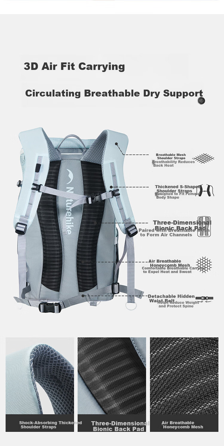 Naturehike Nuoke Helium 20L Ultralight Hiking Backpack Lightweight Outdoor Travel Daypack for Men and Women 3