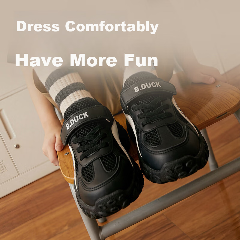 B.Duck Little Yellow Duck Boys' Summer Sports Shoes 26 New Breathable Mesh Kids' Shoes for Boys