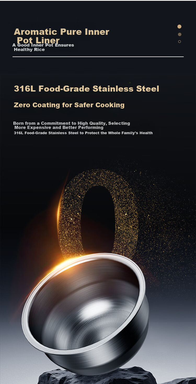 GREE Steel Good 0 Coating Rice Cooker 4-5 People 4L Household 316L Stainless Steel Inner Pot IH Heating First-Level Energy Efficiency Rice Cooking Porridge Steaming Integrated Non-Coating 4021C 4
