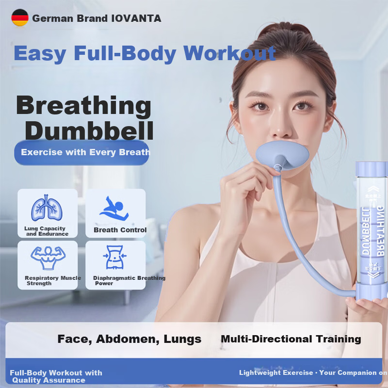 Oufanda Adjustable Breathing Dumbbell Diaphragmatic Breathing Trainer Lung Capacity Exerciser Abs Vest Line Pelvic Floor Muscle Face Slimming Device