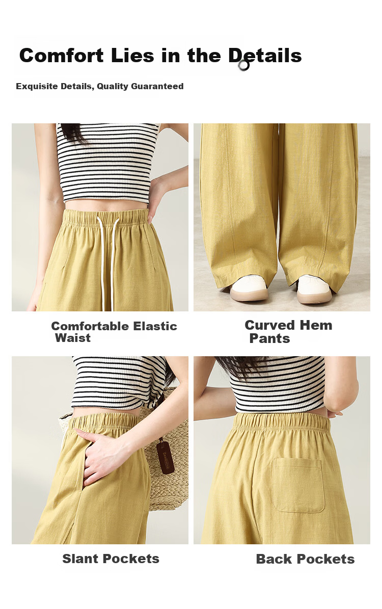 Free Style Wide-Leg Pants for Women Summer Thin High Waist Slim Loose Draped Straight-Leg Tencel Casual Curved Pants 2026 New Arrival 9